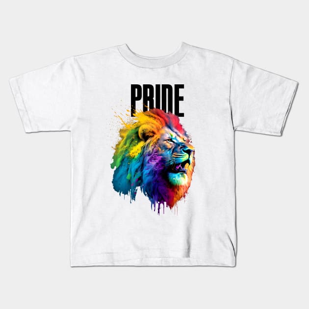 LGBTQ+ Gay Pride Month: Proud Lion Kids T-Shirt by Puff Sumo